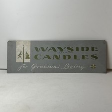 Vintage Wayside Candles Standard Oil Metal Sign Display Gasoline