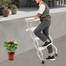 4-Step Retractable Folding Ladder Telescoping Ladders Folding Stair Wall Mounted