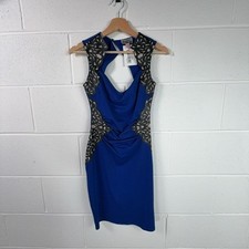 Lipsy Blue Bodycon Party Dress / Size 8 / Short / Womens / Blue / Polyester