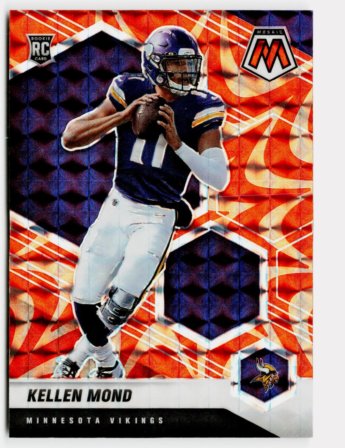 2021 Panini Mosaic Prizm Reactive Orange Kellen Mond #321 - Minnesota Vikings