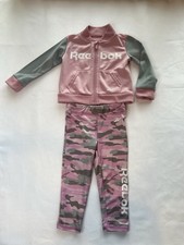 Reebok 2-Piece Pink/Gray Camo Pants Set Zip Jacket w/ Pockets 9-12M