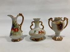 Vintage Kingsway Japan Set of 3 Ceramic Tiny Jugs Porcelain Retro Decor Boho