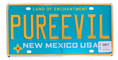 AWARD WINNING TURQUOISE VANITY LICENSE PLATE 