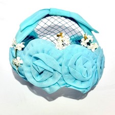 VTG Union Made USA Blue Roses Hat Fascinator ...