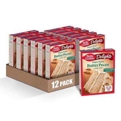 Betty Crocker Delights Super Moist Butter Pecan Cake Mix, 13.25 Oz (Pack of 12)