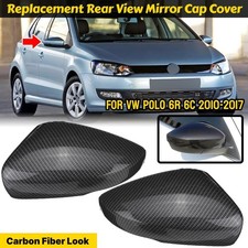 Carbon Optik Spiegelkappen Spiegelabdeckung Spiegel Gehäuse für VW Polo 6R 6C