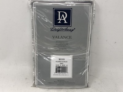 Drift Away Mason Valance (Single) Curtain - Gray 52''X18'' + 2 Header