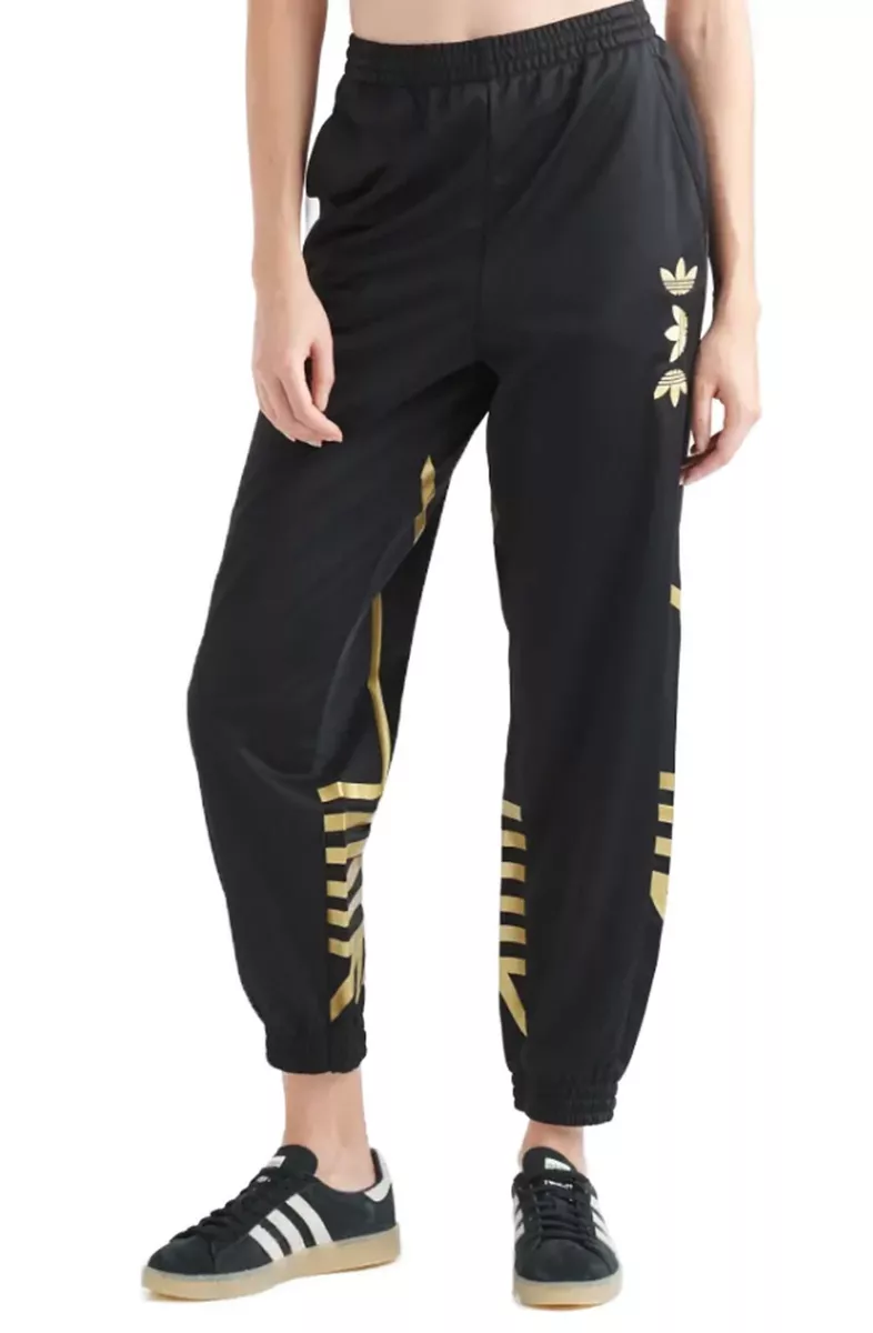 Adidas Size XL Large Logo Track Pants Joggers Black and Gold