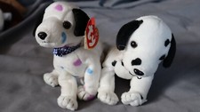 TY DIZZY BEANIE BABY - COLOR EARS, BLACK SPOTS  & CONFETTI DOG t5