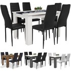 Wooden Dining Table and Chairs Set of 4/6 HIGH BACK Seat Kitchen Room Furniture