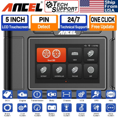ANCEL HD3400 Diesel Heavy Duty Truck OBD Scanner All System Diagnostic DPF Regen