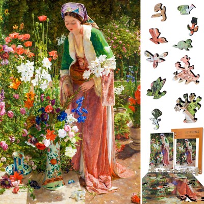 Wooden Jigsaw Puzzle for Adults by FoxSmartBox- 220 Pieces - In the Bey's Garden