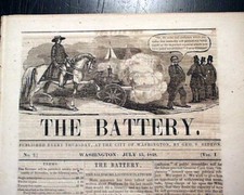 Rare ZACHARY TAYLOR Presidential Campaign w/ Nice Masthead 1848 D.C. Newspaper