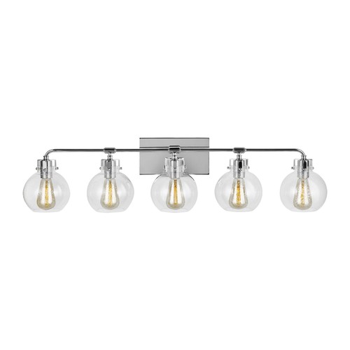 Visual Comfort Studio Clara 5-Light Bathroom Vanity Light in Chrome by Sean