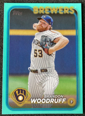 2024 Topps Series 1 Brandon Woodruff Aqua Parallel SP #103 Fanatics Exclusive