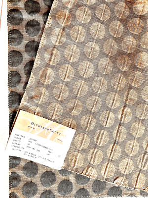 Designer Geometric Polka Dot Texture Reversible Fabric Teflon Beige Brown 25'' Sq
