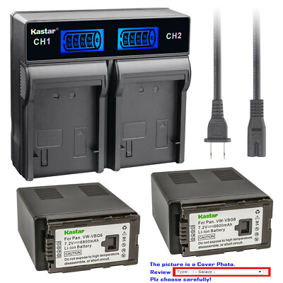 Kastar Battery LCD Rapid Charger for Panasonic VW-VBG6 & AG-HMC150 Camcorder