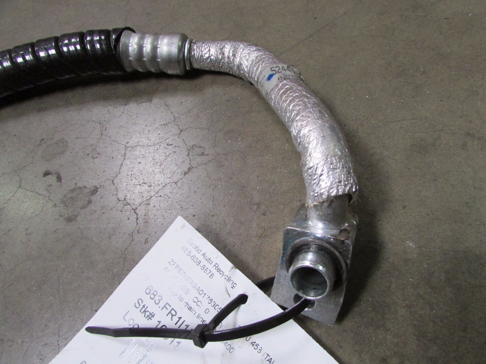 Ferrari 458 Italia, AC Compressor To Main Line Hose, Used, P/N 82890400