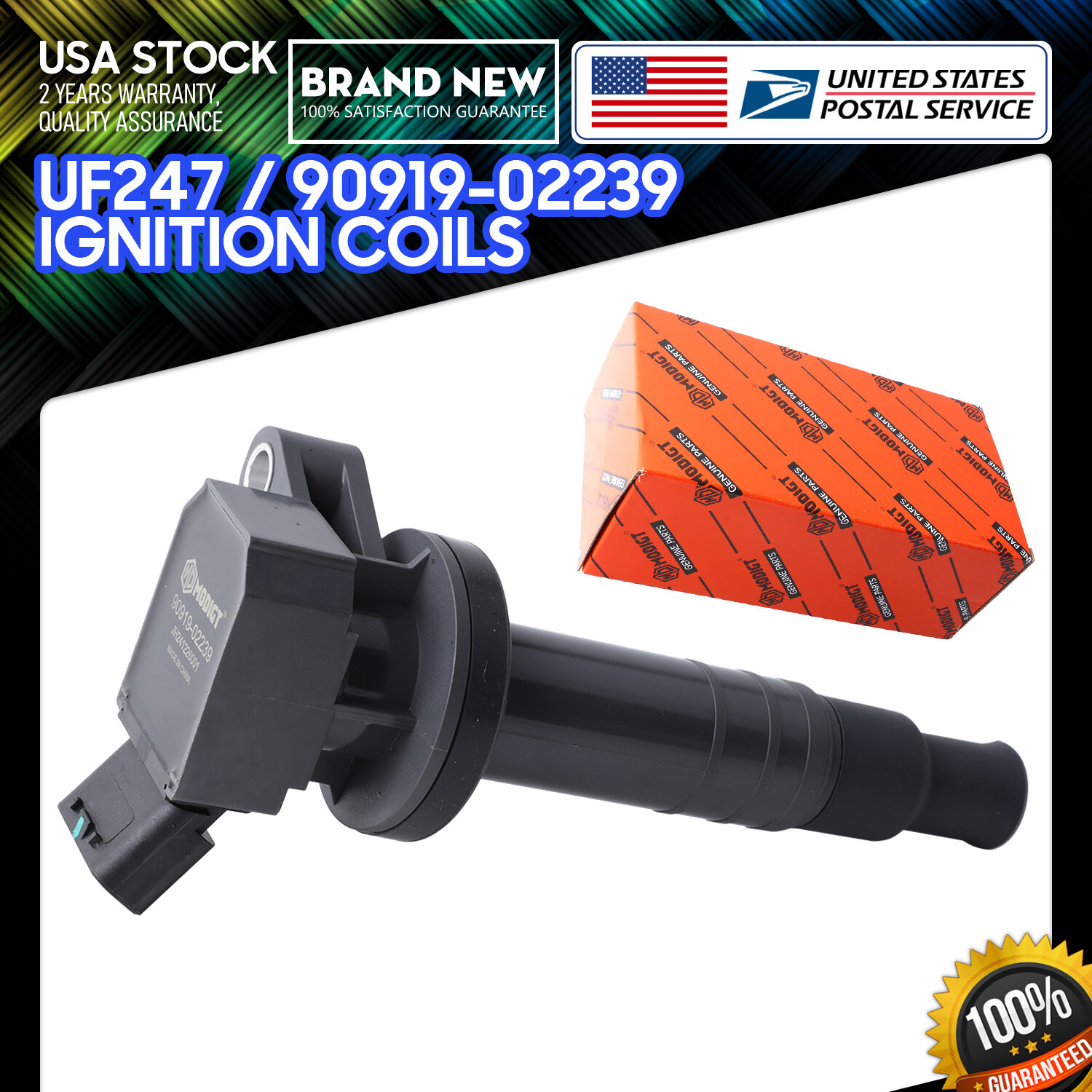 OEM Ignition Coil 90919-02239 UF247 Fits 2000-2008 Toyota Corolla 1.8L 4-Cylinder