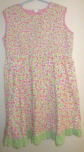 Youth Girls Size 140 9 - 11 Years Hanna Andersson Colorful Fruit Shirred Dress - 第 1/4 張圖片