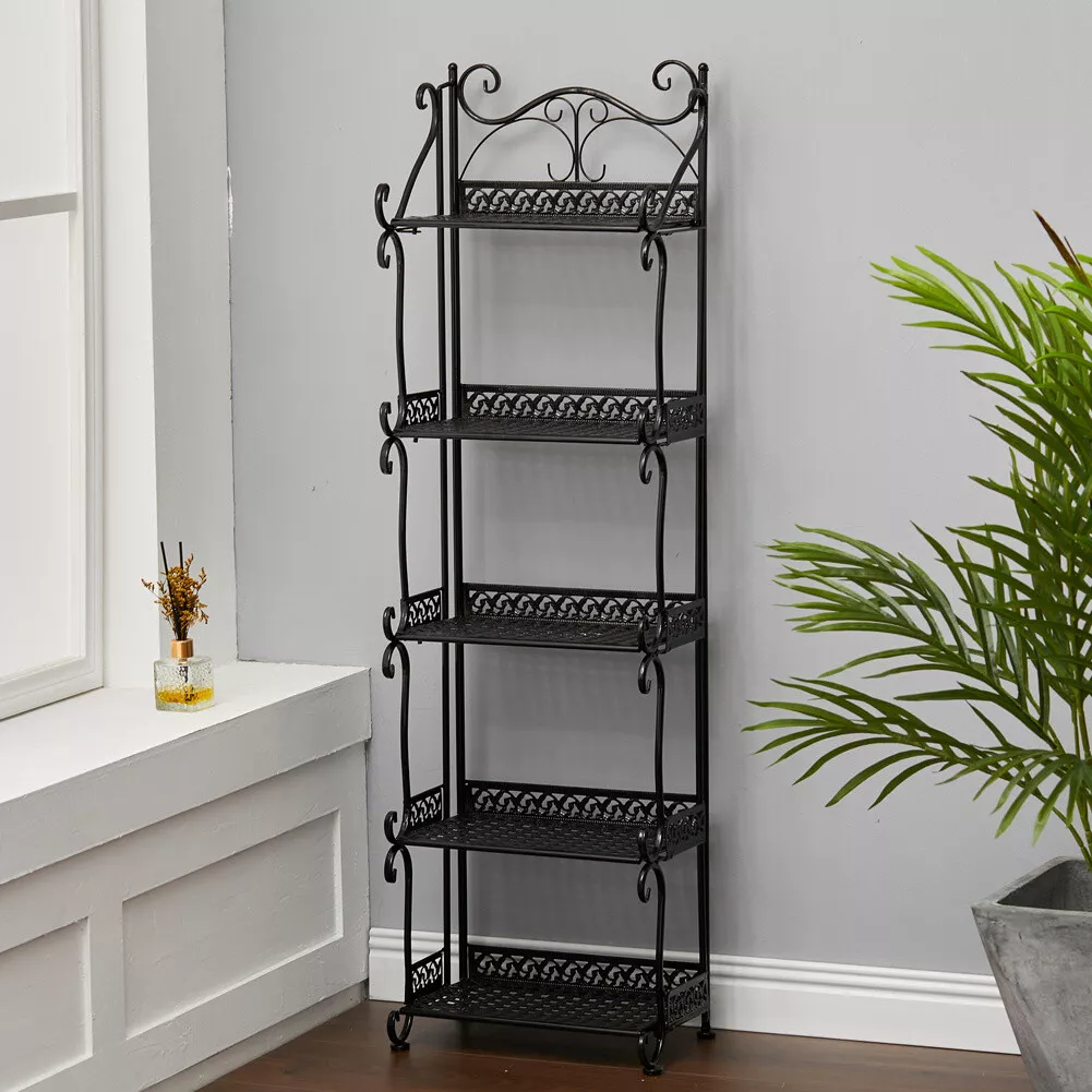 3 5 Tier Metal Storage Shelf Mesh Shelving Foldable Kitchen Bathroom Organiser
