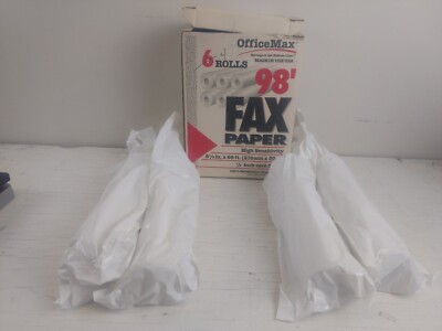 Office Max Thermal Fax Paper 4 Rolls 98' x 8 1/2'' Core is 1/2'' High Sensitivity
