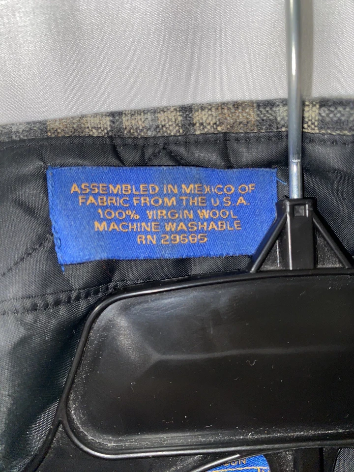 Pendleton Plaid Elbow Patch 100% Virgin Wool Long Sleeve Button Down Shirt Men M - Image 4 of 4