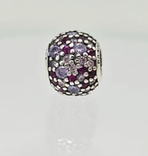 Authentic Pandora PURPLE  Mosaic Pave Mixed Crystals  Charm