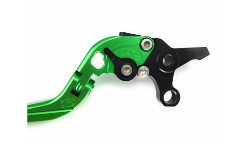 Pair of Honda RVF 750 RVF750R RC45 1994-1998 Green Folding Adjustable Levers - Picture 8 of 9