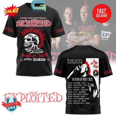 The Exploited 46 Years Of Riots 2025 The Schedule Of Greatness T-Shirt