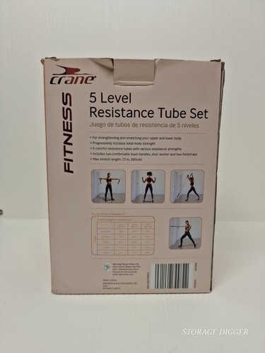 Crane Five Level Resistant Tube Set For Fitness 5 Colors Open Box - Picture 3 of 8