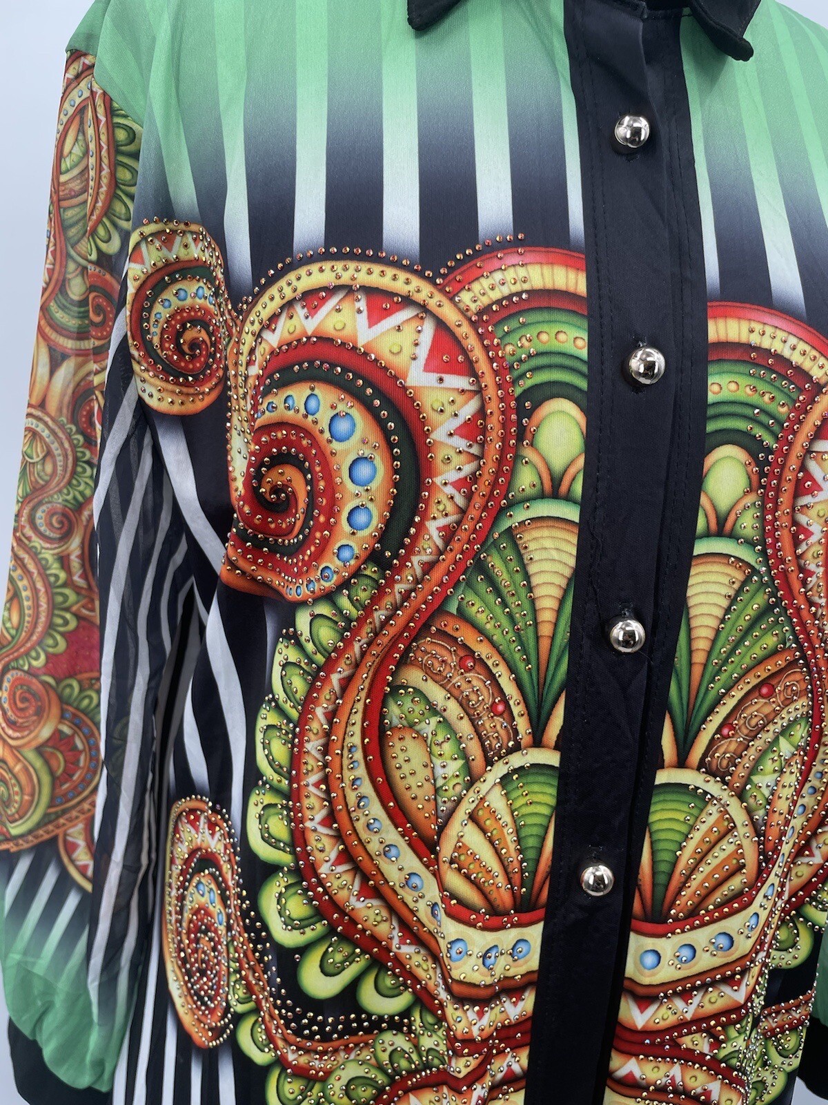 High Quality Polyester Front Button Down 3/4 Slev… - image 7