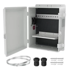 Joinfworld White Outdoor Electrical Box Waterproof Nema Enclosure 16x11x6 Pla...