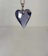 Crystale by LJ Swarovski Elements Purple Glass Heart Pendant Necklace