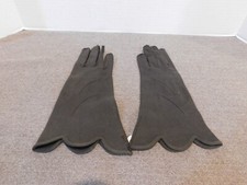 Vintage Women's Brown Faux Suede Gloves Size 6-1/2" New