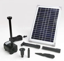 AEO Solar Water Pump KIT:DC Dry-Run Protect 185GpH Water Pump w/ 12W Solar Panel