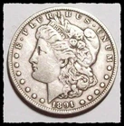 1891-CC  MORGAN DOLLAR  Semi-key Date Original XF #2D7
