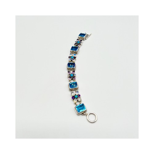 Nicky Butler 925 Sterling Blue Quartz Moonstone Amethyst Toggle Bracelet NEW NB - Picture 15 of 18