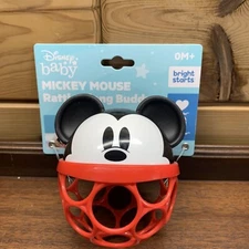DISNEY BABY MICKEY MOUSE RATTLE ALONG BUDDY EASY-GRASP TOY, NEWBORN +