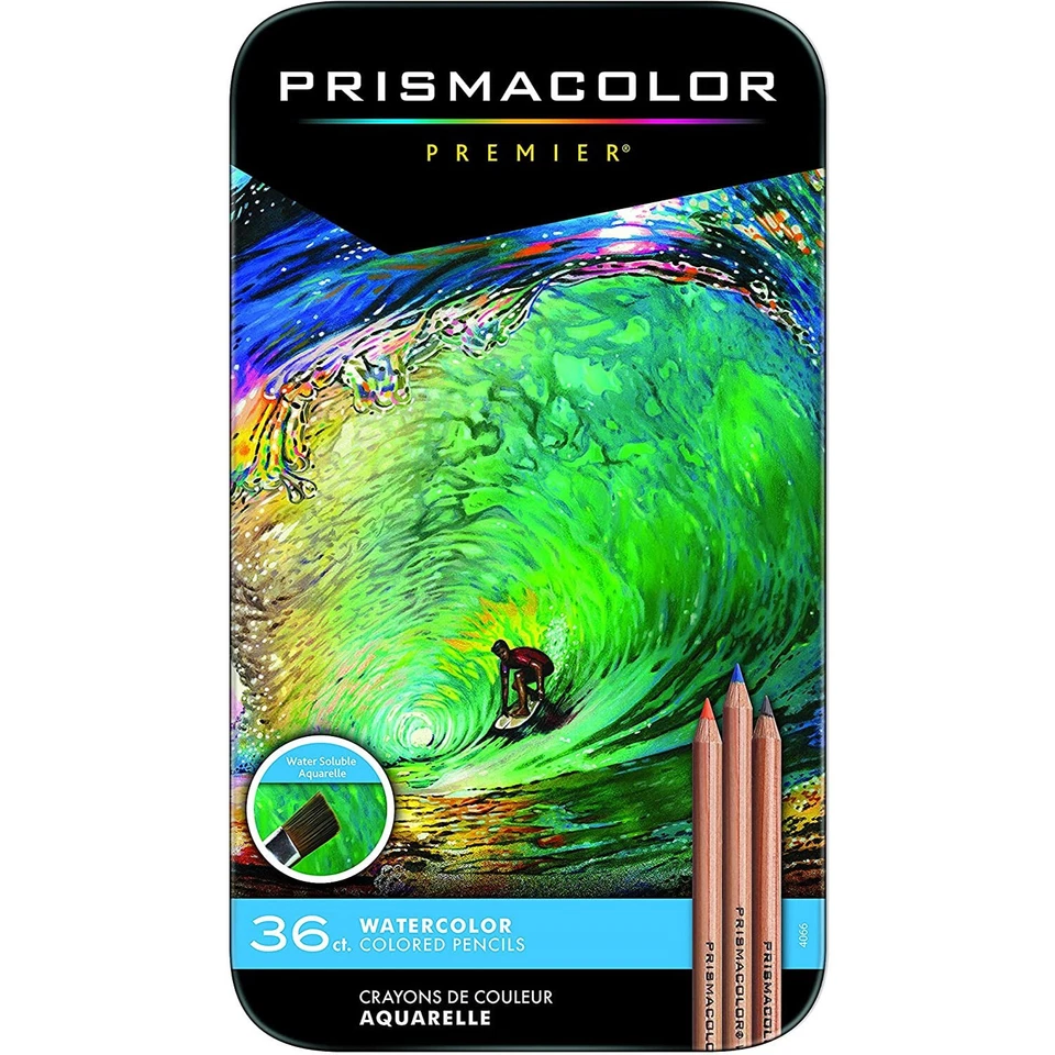 36 Colours PRISMACOLOR Premier Watercolour Pencils in Tin Set Colouring Pencil - image 3 of 4