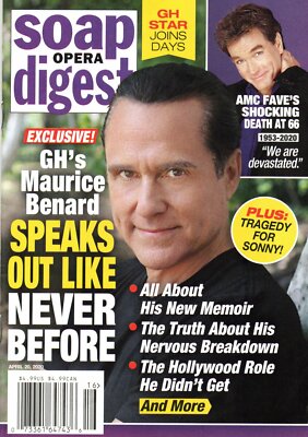 SOAP OPERA DIGEST Magazine April 20 2020 Maurice Benard John Callahan