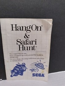 Sega Master System Hang On & Safari Hunt Complete Authentic Game Cleaned Working