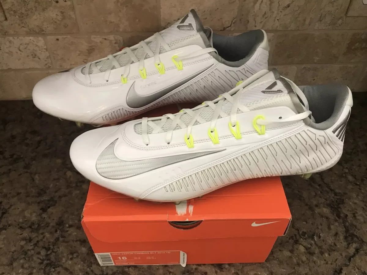 NIB NIKE Vapor Carbon Elite 2014 TD Football Cleats Shoes Size 16 White Gray