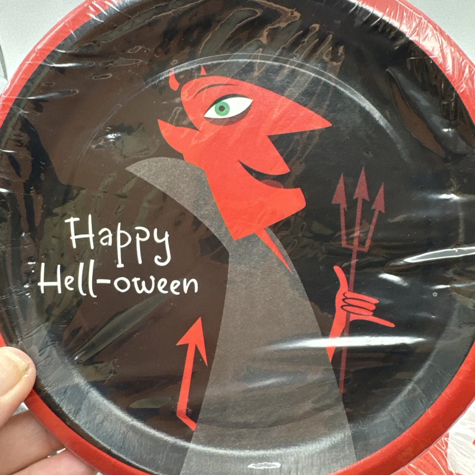 复古 Hallmark 万圣节盘子 + 鸡尾酒餐巾 批量 派对 Suppies 成人 酒吧 全新 — 第 2/4 张图片