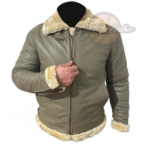 Chaqueta de cuero de oveja genuino de piel de oveja para hombre - Aviador cálido y elegante - Imagen 9 de 9