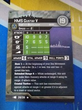 Axis Allies War at Sea Miniatures Gustav V CARD ONLY