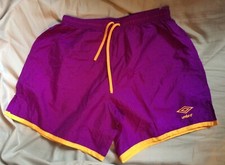Vintage Umbro Shorts for Soccer, Swim - Hot Pink w/ Orange trim, Adult M