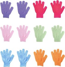 12 Pcs Exfoliating Bath Gloves,Deep Scrubbing Dead Skin Shower Multicolor