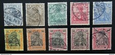Deutsches Reich Mi 53-62 , Germania (I) , Gestempelt