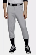 NIKE Vapor Select Grey Black High Traditional Baseball Pants NEW Mens Sz S